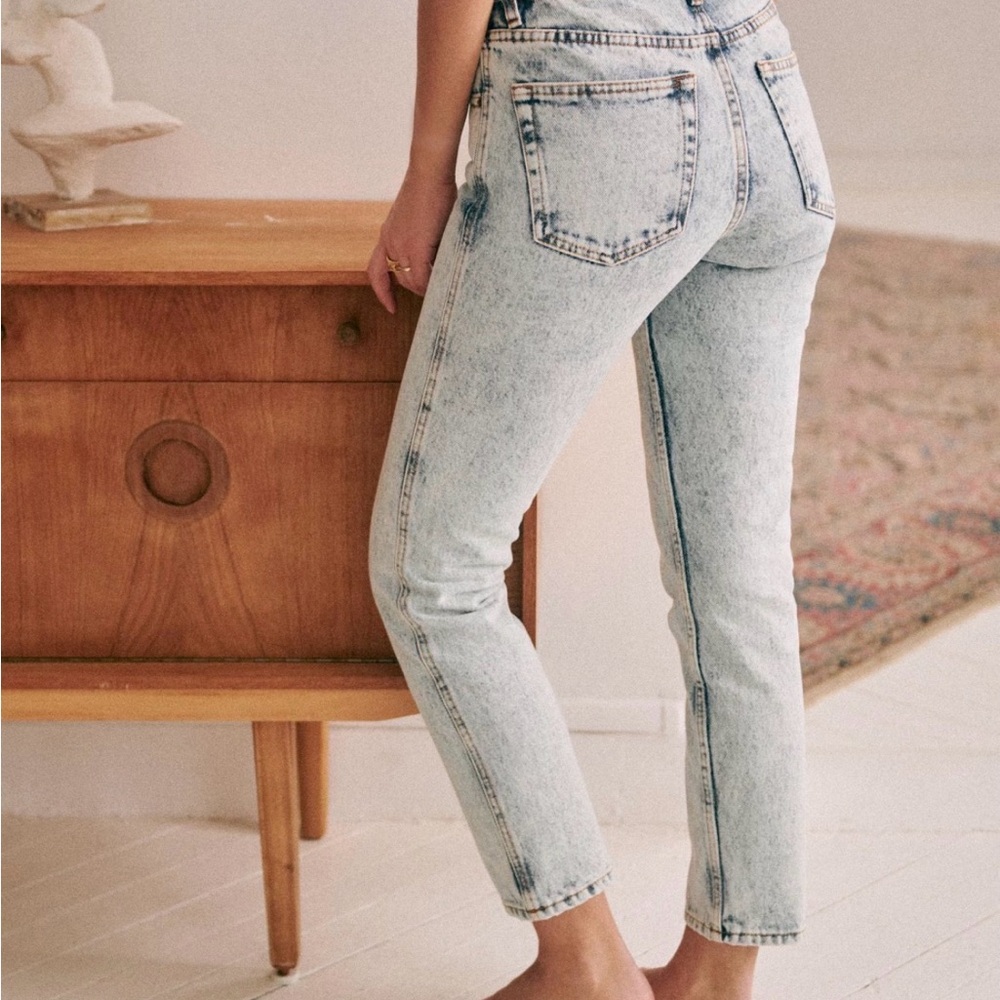 Sezane Light Acid-Wash Blue High-Rise Jeans